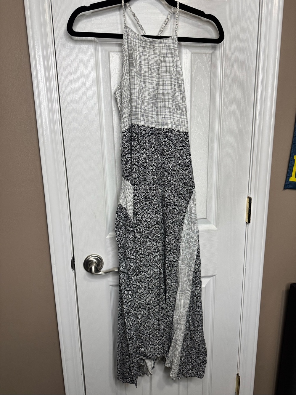 Mystree Black and White Paisley Maxi Dress